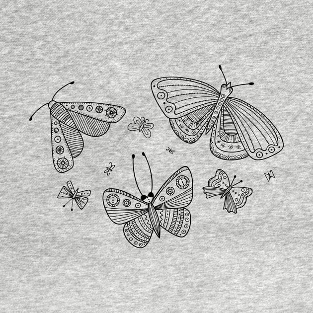 Butterflies line art black by yuliia_bahniuk